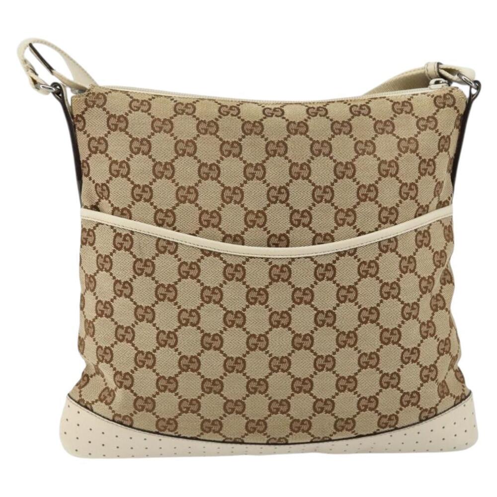 GUCCI GG Canvas Shoulder Bag Beige Silver 145857 Auth 145193 - Picture 13 of 16
